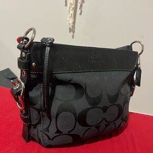 Coach Black Monogram Shoulder Bag